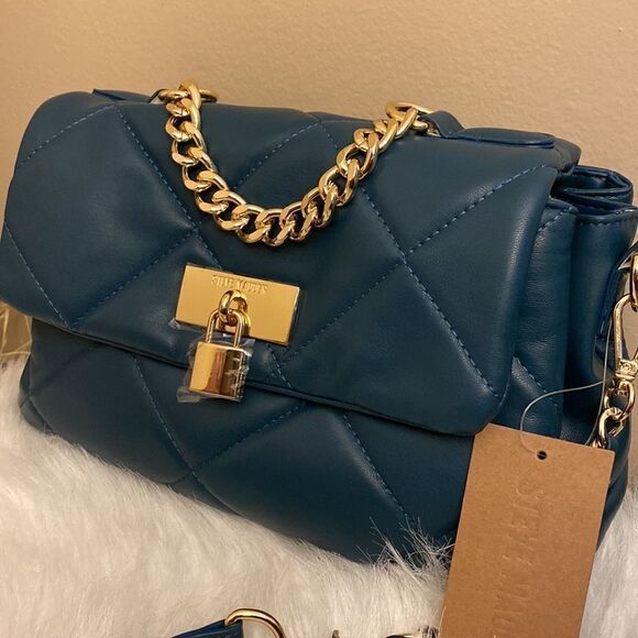 NWT Steve Madden (btulsa) Quilted Shoulder/ Crossbody Bag - Peacock Green - Picture 4 of 12